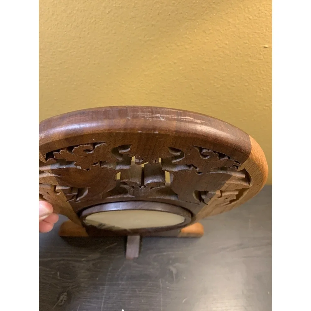 Hand Carved Wooden Frame‎ Window Sill Hummingbirds And Flower